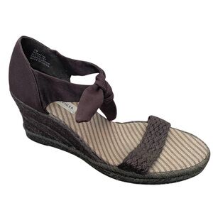 Tommy Hilfiger Wedge Espadrilles Sandals Summer Shoes Dark Brown 7